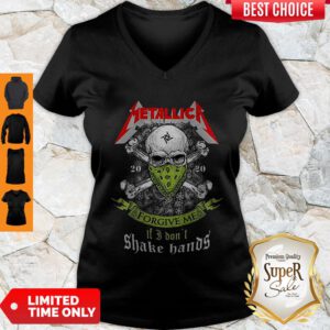 Metallica Skull Forgive Me If I Don’t Shake Hands V-Neck
