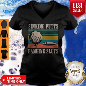 Official Sinking Putts Banging Sluts Vintage Version Golf V-Neck