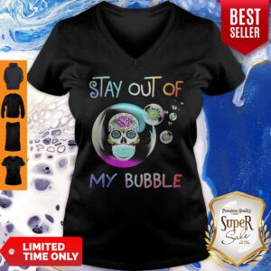 Official Sugar Skull Mask Stay Out Of My Bubble Coronavirus V-Neck