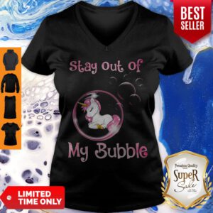 Official Stay Out Of My Bubble Version Unicorn V-Neck