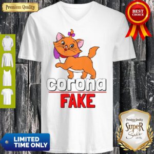 Awesome Cute Cat Kitty Corona Fake V-neck