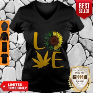 Awesome Love Cannabis Sunflower V-neck