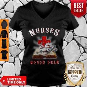 Awesome Nurses Never Fold V-neck