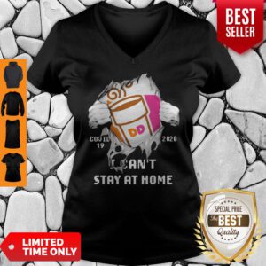 Blood Inside Me Dunkin’ Donuts COVID-19 2020 I Can’t Stay At Home V-neck