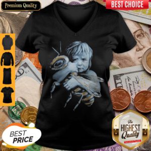 Cute Baby Hug Bee V-neck