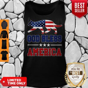 Cute Cat God Bless America Flag Tank Top