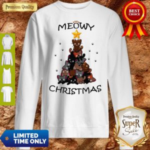 Cute Meowy Christmas Tree Cute Merry X-mas Sweatshirt