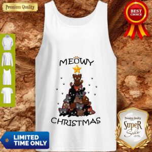 Cute Meowy Christmas Tree Cute Merry X-mas Tank Top