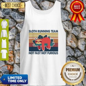 Cute Sloth Running Team Not Fast Not Furious Vintage Tank Top