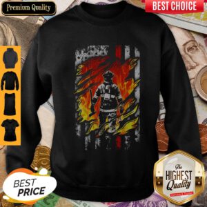 Firefighter American Flag Veteran Independence Day Sweatshirt