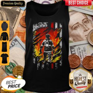Firefighter American Flag Veteran Independence Day Tank Top