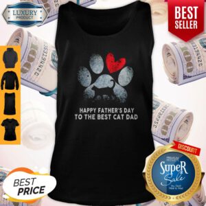 Funny Happy Father's Day To The Best Cat Dad Tank Top