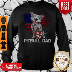 Funny Pitbull Dad Beer American Flag Sweatshirt