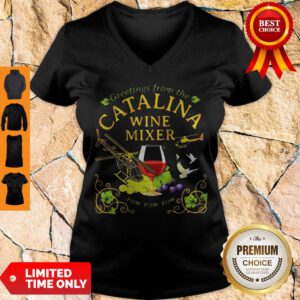 Greetings From The Catalina Wine Mixer Pow Pow Pow Grape V-neck