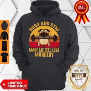 Dogs And Gym Make Me Feel Less Murdery Sunset Vintage Hoodie