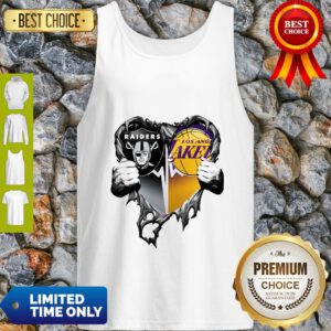 Nice Raiders And Los Angeles Laker Inside Heart Tank Top