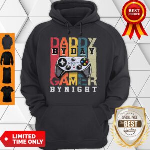 Official Daddy By Day By Night Gamer Vintage Hoodie