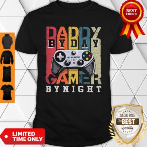Official Daddy By Day By Night Gamer Vintage Shirt