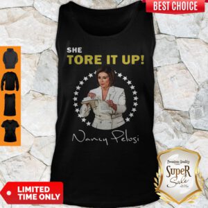 Official Nancy Pelosi She Tore It Up Trump Speech Signature Tank Top