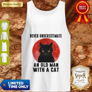 Premium Never Underestimate An Old Man With A Cat Tank Top