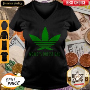Premium Weed Worlds Dopest Dad V-neck