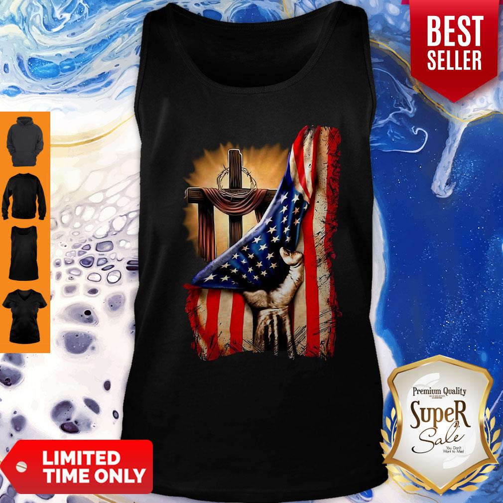Pretty American Flag Cross Tank Top Pretty American Flag Cross Tank Top