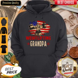 Pretty American Flag Weightlifting Grandpa Hoodie