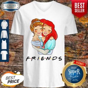 Pretty Cinderella And Ariel Friends V-neck