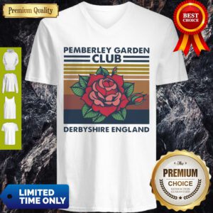 Rose Pemberley Garden Club Derbyshire England Vintage V-neck