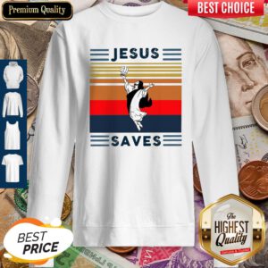 Top Jesus Saves Volleyball Vintage Sweatshirt