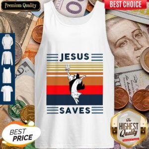 Top Jesus Saves Volleyball Vintage Tank Top