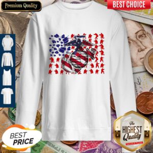 United States Marine Corps American Flag Veteran Independence Day Sweatshirt