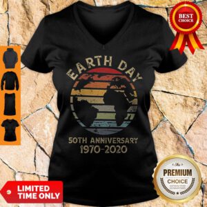 Official Retro Earth Day 50th Anniversary 1970 Retro Sunset V-neck