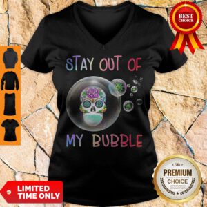 Official Roses Skull Stay Out Of My Bubble V-neck