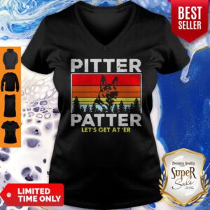 German Shepherd Pitter Patter Let's Get At'er Vintage V-neck