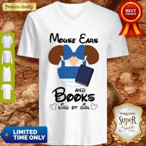 Nice Mickey Mouse Ears And Books Kind Of Girl V-neck