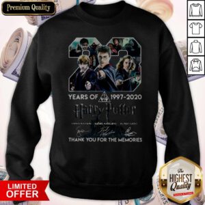23 Year Of Harry Potter 1997-2020 Thank You For The Memories Signatures Sweatshirt