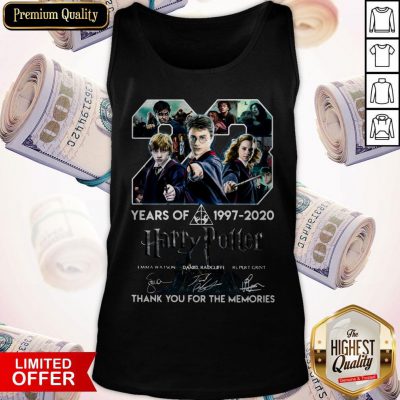 23 Year Of Harry Potter 1997-2020 Thank You For The Memories Signatures Tank Top