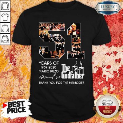 51 Years Of The Godfather 1969-2020 Mario Puzo Signature Shirt