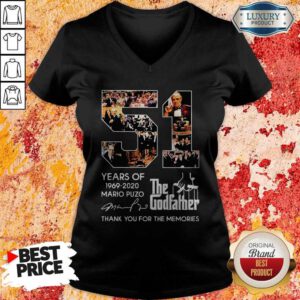 51 Years Of The Godfather 1969-2020 Mario Puzo Signature V-neck