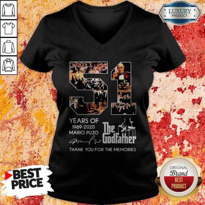 51 Years Of The Godfather 1969-2020 Mario Puzo Signature V-neck