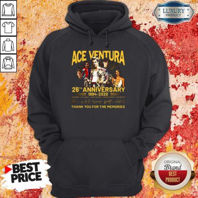 ACE Ventura 26th Anniversary 1994 2020 Thank You For The Memories Signatures Hoodie