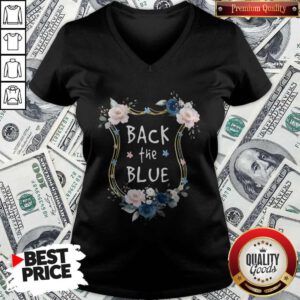 Awesome Flower Back The Blue V-neck