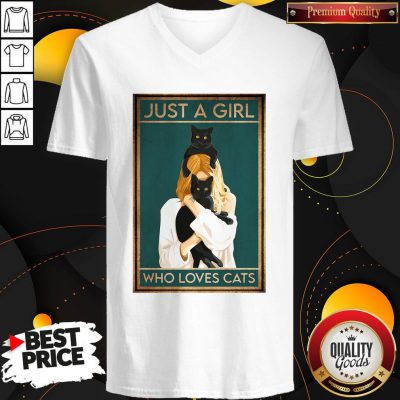 Awesome Just A Girl Who Loves Cats V-neck