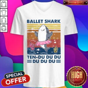 Cute Ballet Shark Ten Du Du Du Du Du Du Vintage V-neck