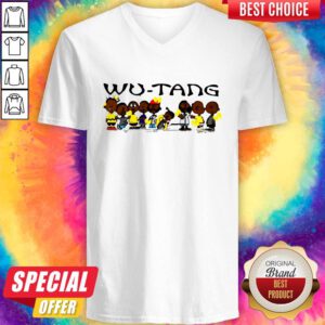 Cute Black Charlie Brown Wu Tang Clan V-neck