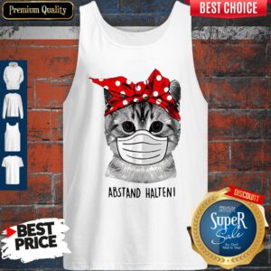 Cute Cat Face Mask Abstand Halten Tank Top