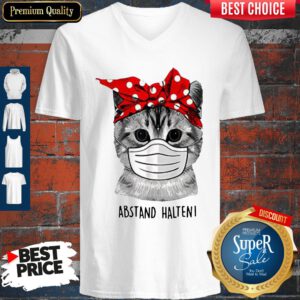 Cute Cat Face Mask Abstand Halten V-neck