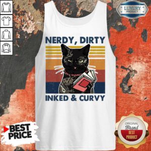 Cute Cat Tattoo Nerdy Dirty Inked And Curvy Vintage Tank Top