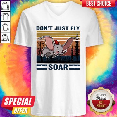 Cute Elefant Don’t Just Fly Soar Vintage V-neck